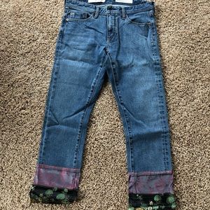 Pilcro cropped jeans with detailed cuff